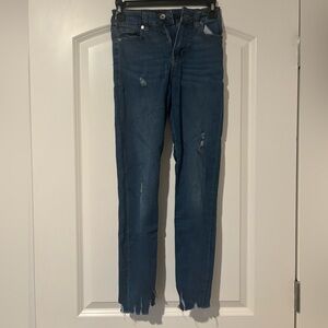 Kendall & Kylie Distressed Blue Skinny Jeans